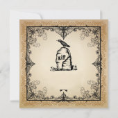 Raven Gravestone Halloween Party Kaart (Achterkant)