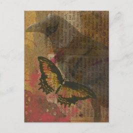 Raven Grunge Collage Briefkaart