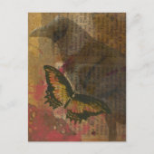 Raven Grunge Collage Briefkaart (Voorkant)