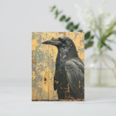 Raven Grunge gescheurd schilferend schilderij Briefkaart (Staand voorkant)