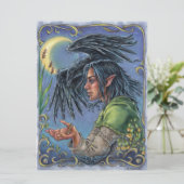 Raven Guide Art Kaart Sprookje Fantasy Moon (Staand voorkant)