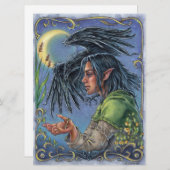 Raven Guide Art Kaart Sprookje Fantasy Moon (Voorkant / Achterkant)