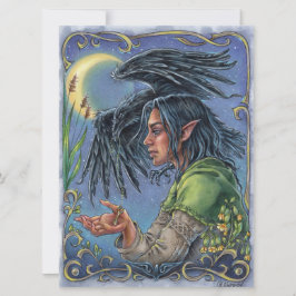Raven Guide Art Kaart Sprookje Fantasy Moon