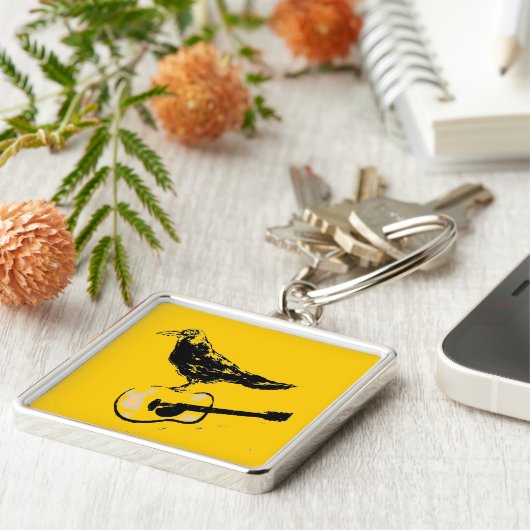 raven guitar-lied (gitaarkleur) sleutelhanger (Zijkant)