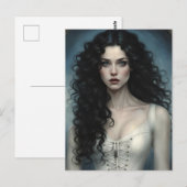 Raven haired schoonheid briefkaart (Voorkant / Achterkant)