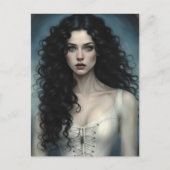 Raven haired schoonheid briefkaart (Voorkant)
