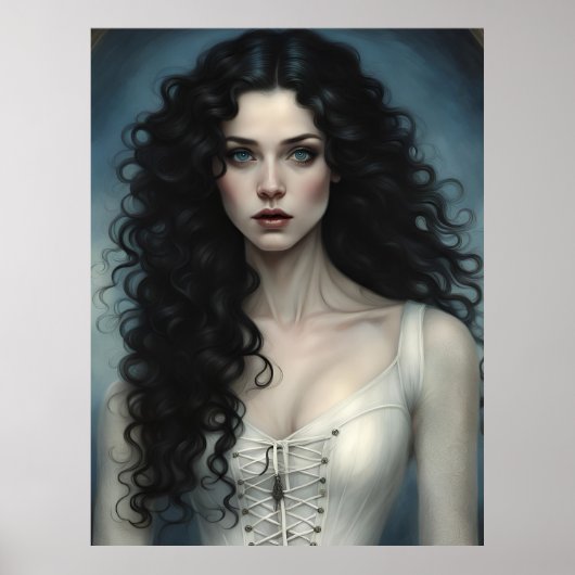 Raven haired schoonheid poster (Voorkant)