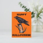 Raven Halloween Briefkaart, datum kan worden gewij Briefkaart (Staand voorkant)