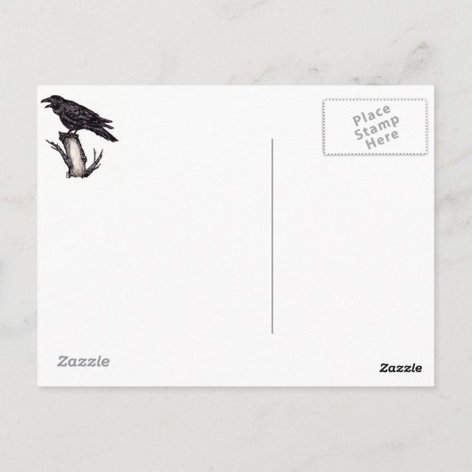 Raven Halloween Briefkaart, datum kan worden gewij Briefkaart (Achterkant)