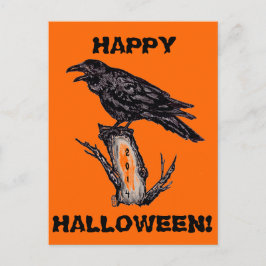 Raven Halloween Briefkaart, datum kan worden gewij Briefkaart