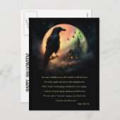 Raven Halloween Briefkaart Edgar Allan Poe (Voorkant / Achterkant)