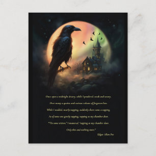 Raven Halloween Briefkaart Edgar Allan Poe