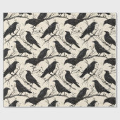 Raven Halloween Crow Herfst Cadeaupapier (Vlak)