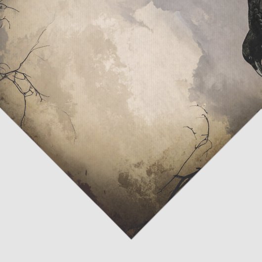 Raven Halloween Decoupage Tissue Paper Tissuepapier (Detail)