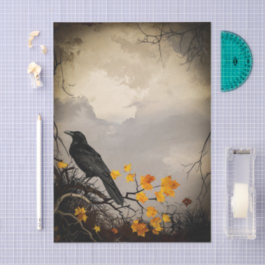 Raven Halloween Decoupage Tissue Paper Tissuepapier (Craft)