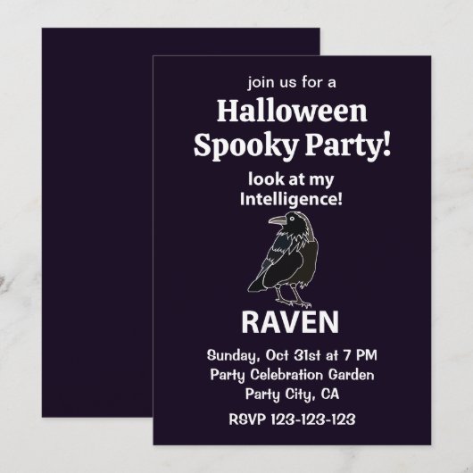 Raven Halloween Griezeldagfeest Raven Kaart (Voorkant / Achterkant)
