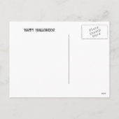 Raven Halloween met pompoenen en kaarsen Feestdagenkaart (Achterkant)