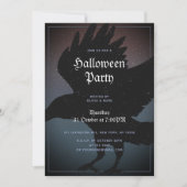 Raven Halloween Night Starry Sky Grunge Kaart (Voorkant)