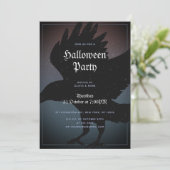 Raven Halloween Night Starry Sky Grunge Kaart (Staand voorkant)