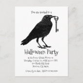 Raven Halloween Party Uitnodiging Briefkaart (Voorkant)