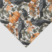 Raven Halloween Pompoenen Waterverf Herbst Tissuepapier (Detail)