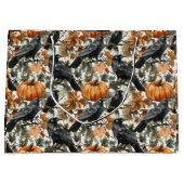 Raven Halloween Pumpkins Waterverf Herfst Groot Cadeauzakje (Voorkant)
