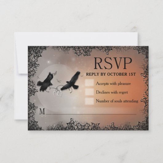 Raven Halloween RSVP 3.5x5 bijpassende antwoordkaa (Voorkant)