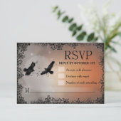 Raven Halloween RSVP 3.5x5 bijpassende antwoordkaa (Staand voorkant)