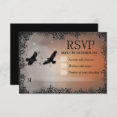 Raven Halloween RSVP 3.5x5 bijpassende antwoordkaa (Voorkant / Achterkant)