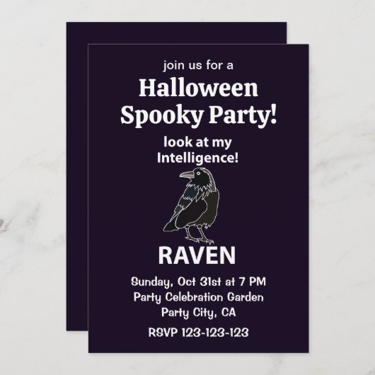 Raven Halloween Spooky Party Raven Kaart (Voorkant / Achterkant)