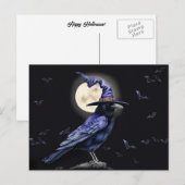 Raven Halloween volkskunst stijl Feestdagenkaart (Voorkant / Achterkant)