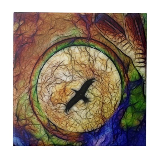 Raven Hawk-tegel Tegeltje (Voorkant)