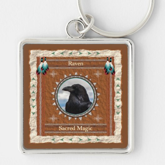 Raven Heilige Magische Energie Sleutelhanger (Voorkant)