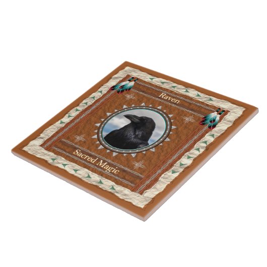 Raven Heilige Magische Energie Tegeltje (Zijkant)