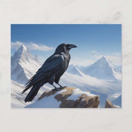 Raven high in the mountains briefkaart (Voorkant)