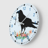 Raven Holding Key and Standing On Flowers Grote Klok (Hoek)