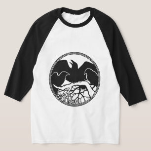 Raven-honkbaltrui Jesey Raven Dames Kraai Kunst-sh T-shirt