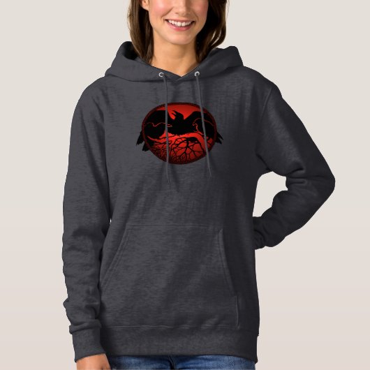 Raven Hoodie Jacket Women's Raven Crow Art Jacket (Voorkant)