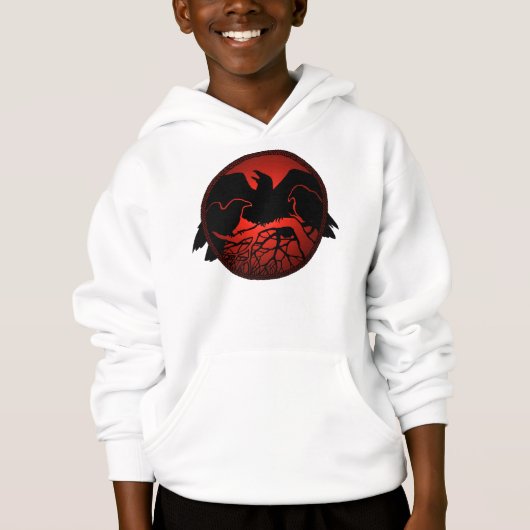 Raven Hoodie Kind Raven / Crow Art Sweatshirts (Voorkant)