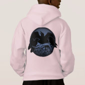 Raven Hoodie Kind Raven / Crow Art Sweatshirts (Achterkant)