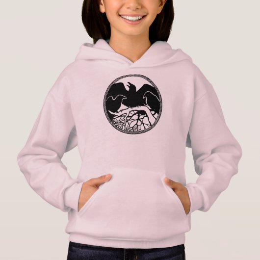 Raven Hoodie Sweatshirt Kind Raven Hooded Shirt (Voorkant)