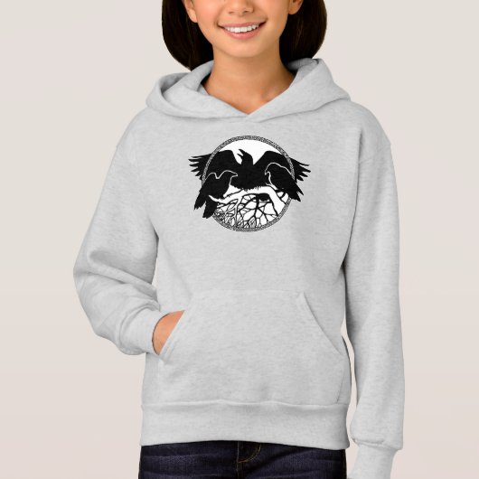 Raven Hoodie Sweatshirt Kind Raven Hooded Shirt (Voorkant)