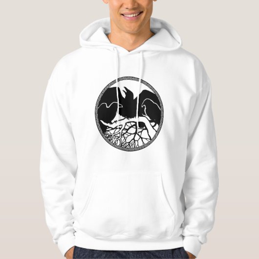 Raven Hoodie Unisex Raven/Crow Art Shirten (Voorkant)