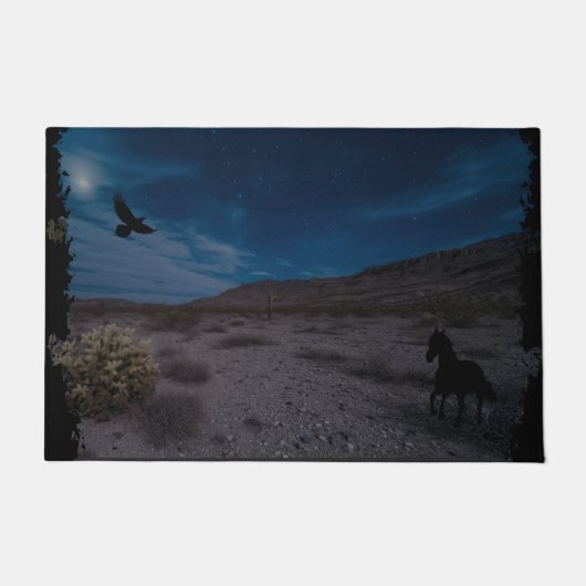 Raven Horse of Desert Landschap Zuidwest Deurmat (Voorkant)