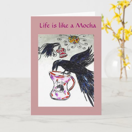 Raven houdt van Mochas Kaart (Gele Bloem)