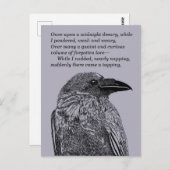 Raven Illustratie en gedicht samenvoegen Briefkaart (Voorkant / Achterkant)