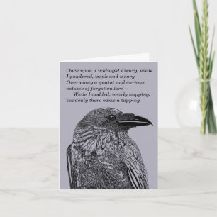 Raven Illustratie en gedicht samenvoegen Kaart