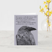 Raven Illustratie en gedicht samenvoegen Kaart (Gele Bloem)