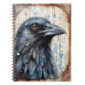 Raven Illustratie met Waterverf Notitieboek (Voorkant)