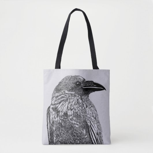 Raven Illustration Canvas tas (Voorkant)